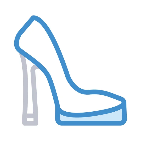 Zapato Simple Tacón Alto Azul Gris Aislado Sobre Fondo Blanco — Archivo Imágenes Vectoriales