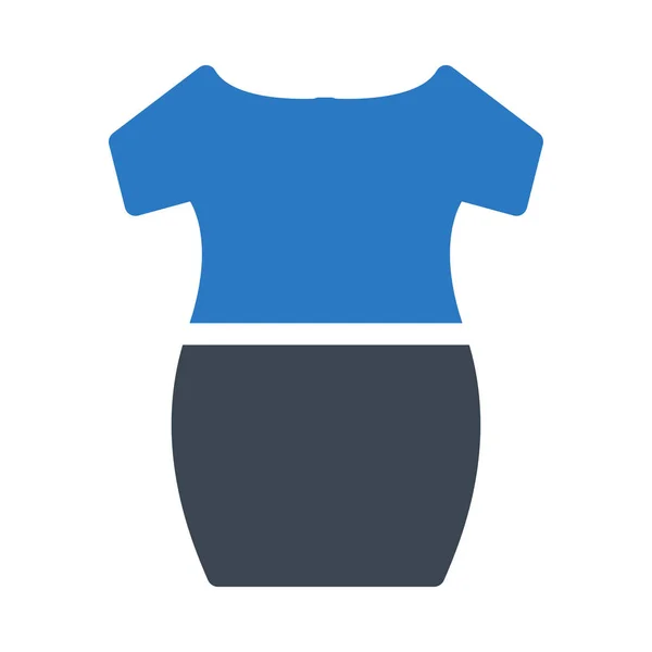 Синя Сукня Плоскому Стилі Ізольована Білому Тлі — стоковий вектор
