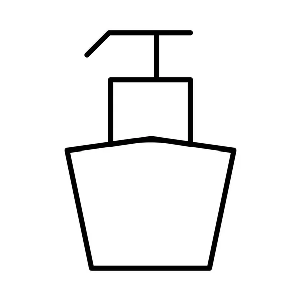 Контурна Пляшка Лосьйону Ізольована Білому Тлі — стоковий вектор