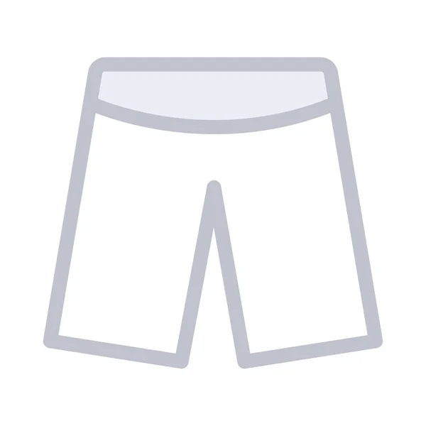Enkla Grå Shorts Isolerad Vit Bakgrund — Stock vektor