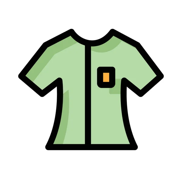 Camisa Verde Aislada Sobre Fondo Blanco — Vector de stock