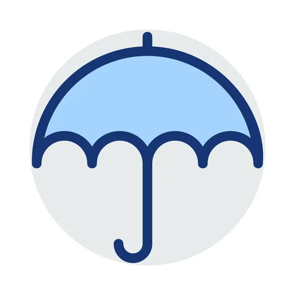 Paraguas Colores Azul Gris Aislado Sobre Fondo Blanco — Vector de stock