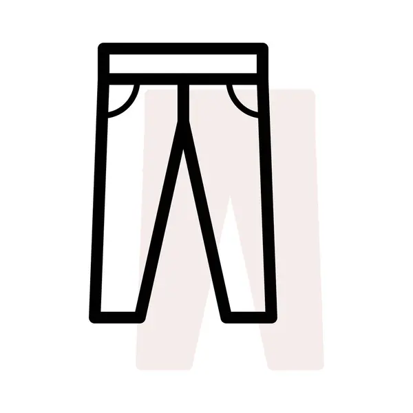 Calça Jeans Fina Sobre Fundo Branco Com Sombra Bege —  Vetores de Stock