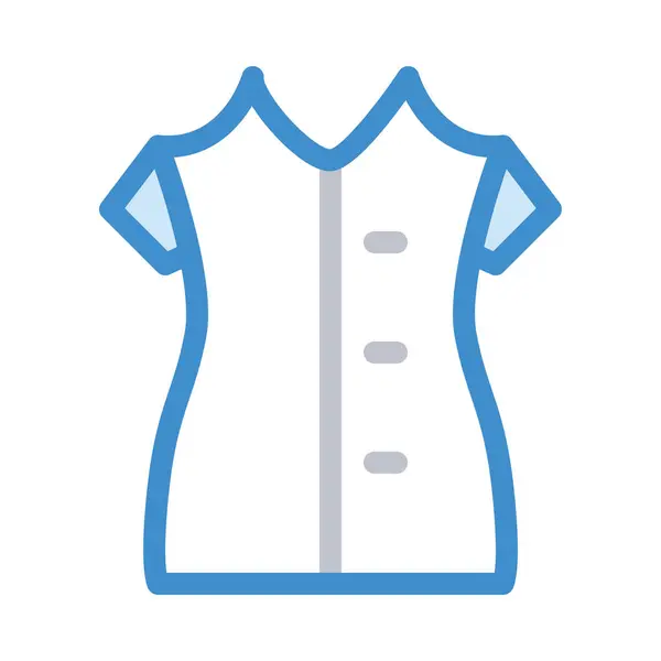 简单的灰色和蓝色苗条的礼服与打开的肩膀被隔绝在白色背景上 — 图库矢量图片