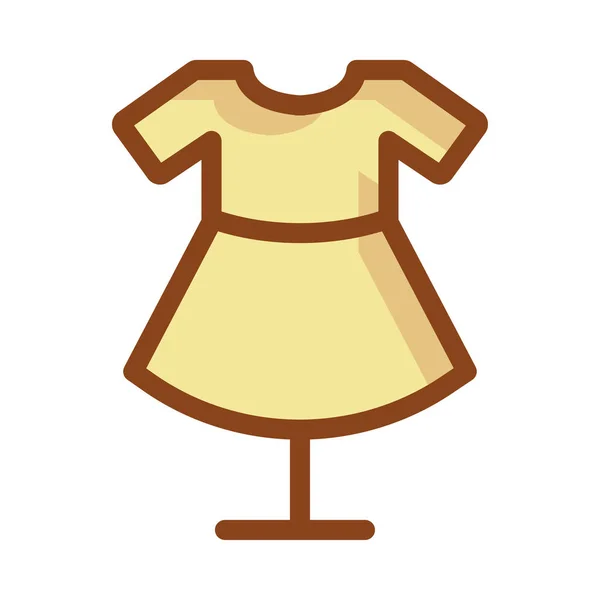 白色背景上独立的黄色连衣裙 — 图库矢量图片
