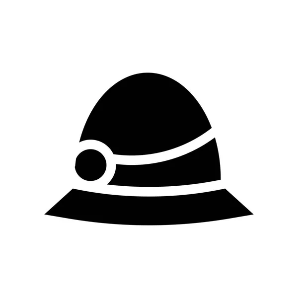 白い背景に分離された黒グリフ ヴィンテージ帽子 — ストックベクタ
