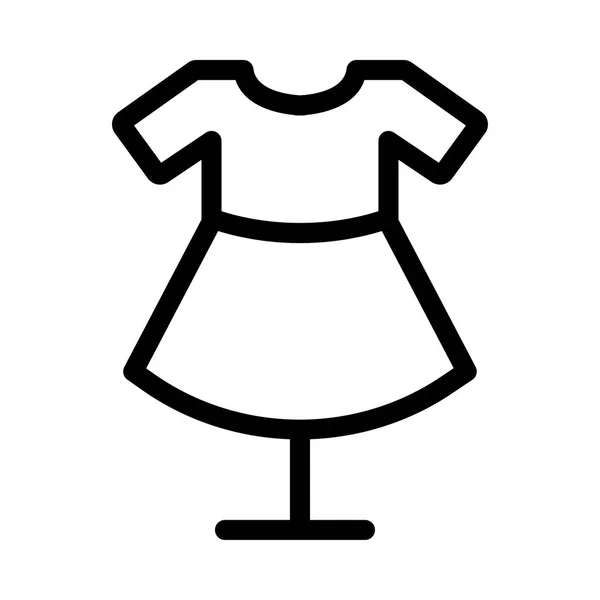 Vestido Contorno Negro Soporte Aislado Sobre Fondo Blanco — Vector de stock