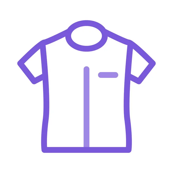 Simple Outline Violet Shirt Isolated White Background — Stock Vector