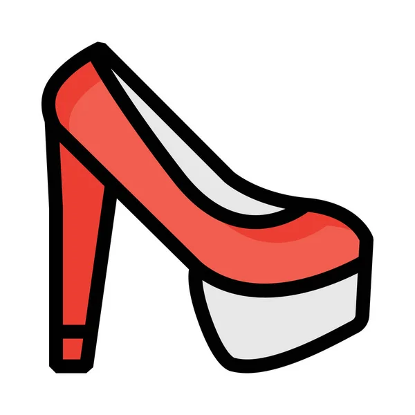 Beyaz Arka Plan Üzerinde Izole Kırmızı Yüksek Topuk Ayakkabı — Stok Vektör