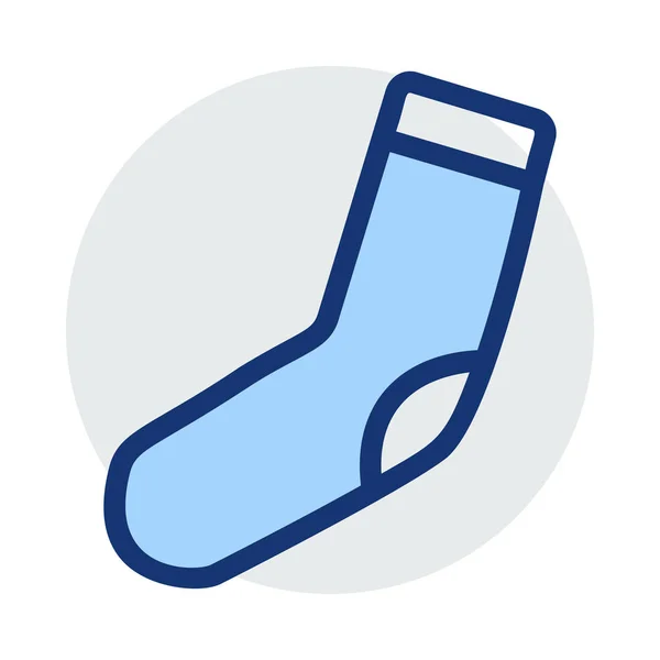 Ponožky Modré Šedé Barvy Izolované Bílém Pozadí — Stockový vektor