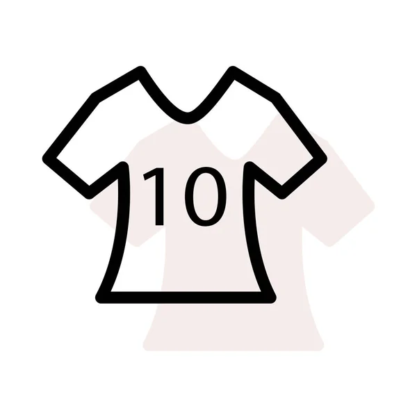 T恤与数字10在白色背景与米色阴影 — 图库矢量图片
