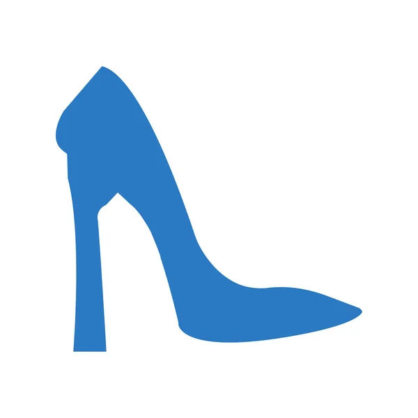 Sapato Salto Alto Azul Estilo Plano Isolado Fundo Branco — Vetor de Stock
