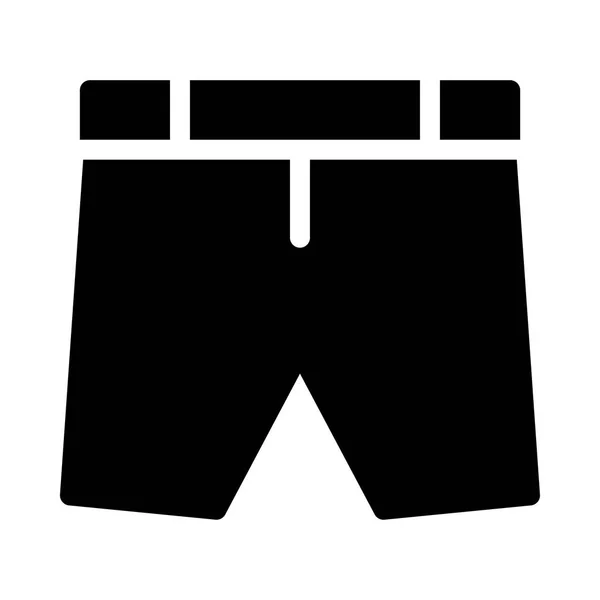 Pantalones Cortos Gran Tamaño Glifo Negro Aislados Sobre Fondo Blanco — Archivo Imágenes Vectoriales