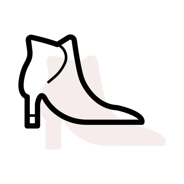 High Heel Shoe White Background Beige Shadow — Stock Vector