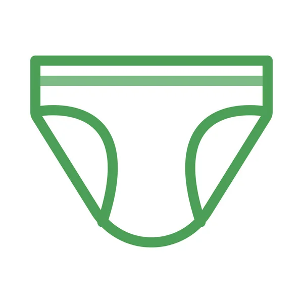 Egyszerű Szerkezeti Zöld Bugyi Elszigetelt Fehér Background — Stock Vector