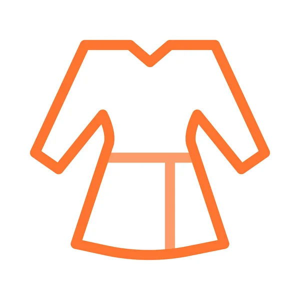 Απλή Διάρθρωση Πορτοκαλί Φόρεμα Απομονωθεί Λευκό Φόντο — Διανυσματικό Αρχείο