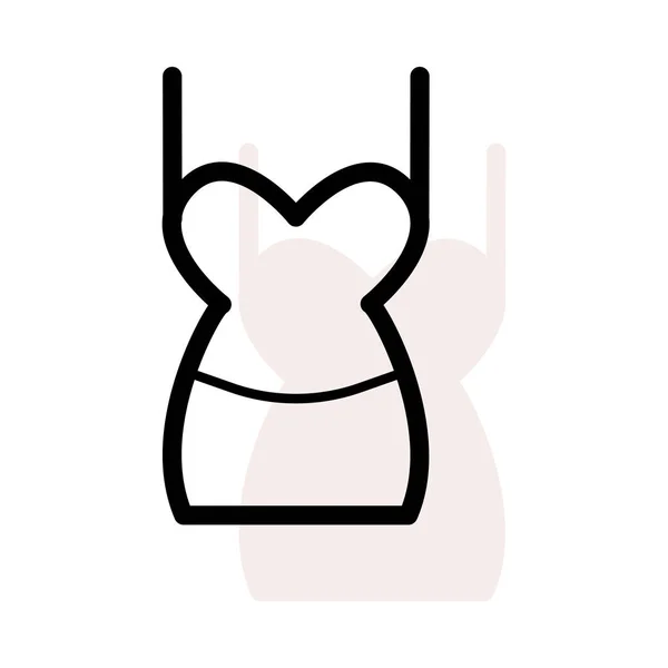 ベージュ シャドウで白い背景にスリムなドレス — ストックベクタ