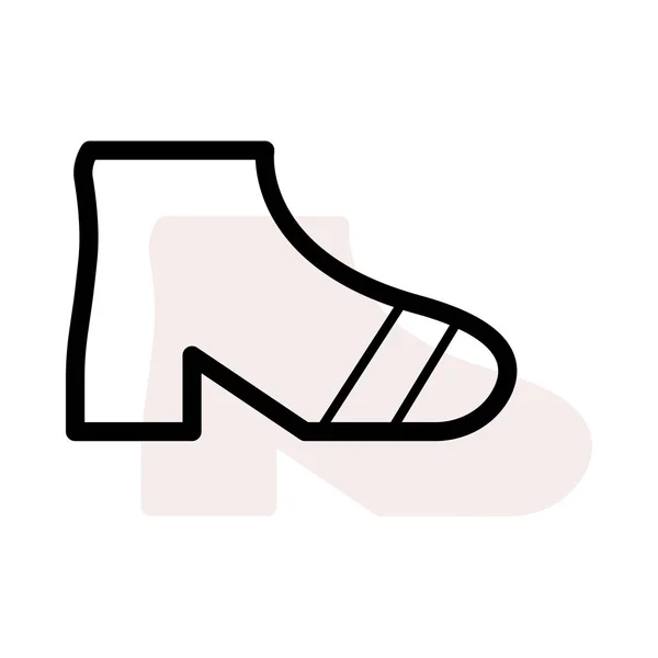 Zapato Femenino Sobre Fondo Blanco Con Sombra Beige — Vector de stock