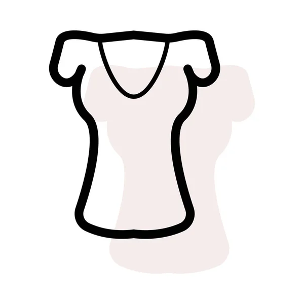 Blusa Delgada Sobre Fondo Blanco Con Sombra Beige — Vector de stock