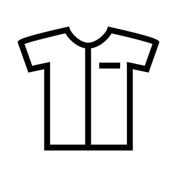 Nero Contorno Shirt Isolato Sfondo Bianco — Vettoriale Stock