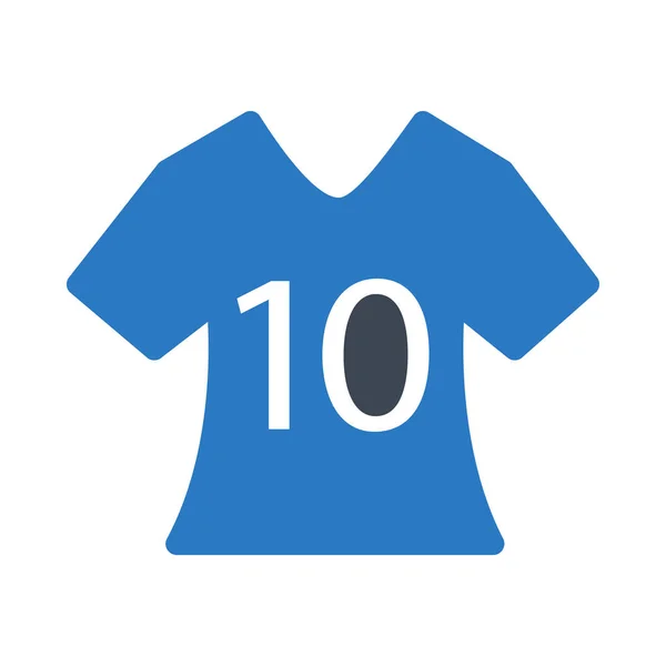 Blaues Shirt Mit Der Nummer Flachem Stil Isoliert Auf Weißem — Stockvektor