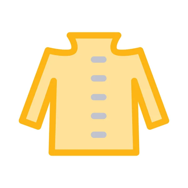 Jednoduchý Krátký Kabát Žlutými Šedými Izolované Bílém Pozadí — Stockový vektor