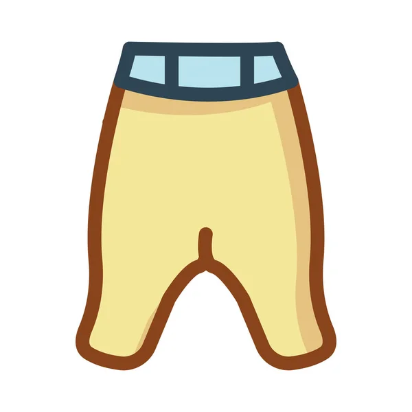 Pantalón Grande Amarillo Aislado Sobre Fondo Blanco — Vector de stock