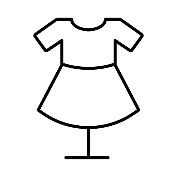 Clipart dress outline Outline Short Dress Isolated White Background — Stock Vector