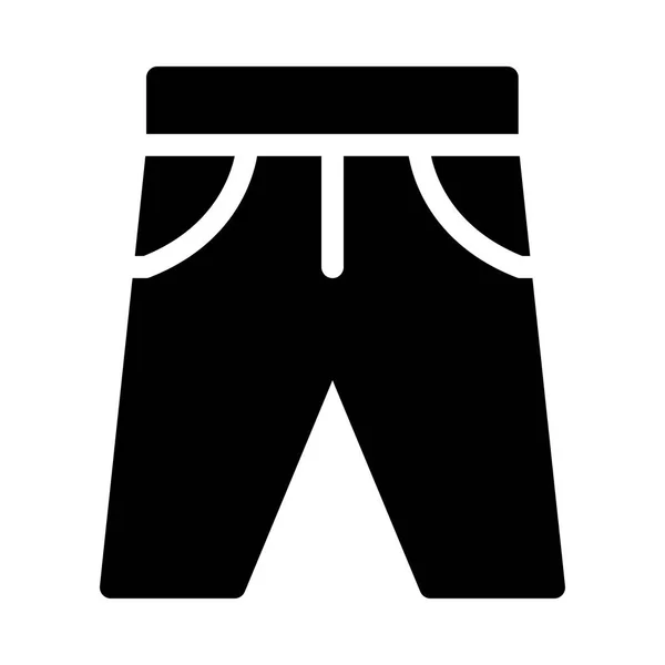 Svart Glyph Shorts Isolerad Vit Bakgrund — Stock vektor