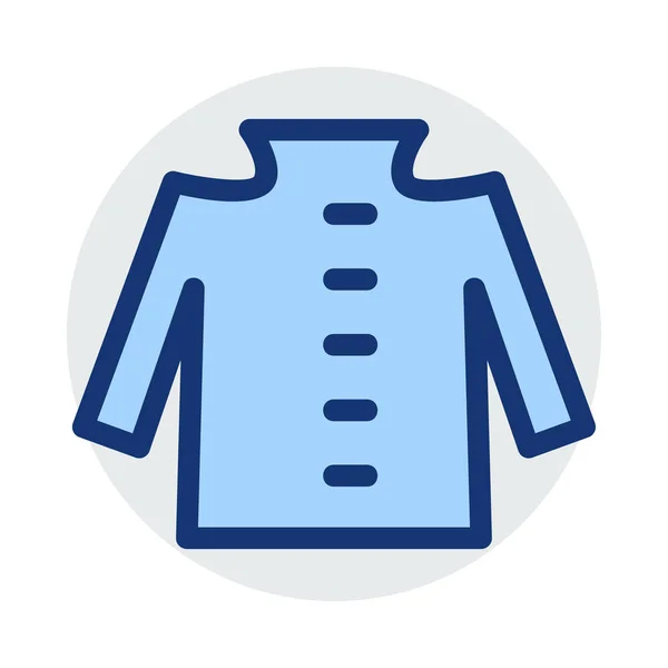 Коротке Пальто Синьо Сірих Кольорах Ізольовано Білому Тлі — стоковий вектор