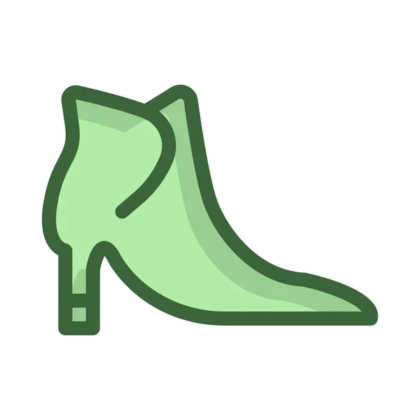 Scarpa Femminile Verde Isolata Sfondo Bianco — Vettoriale Stock