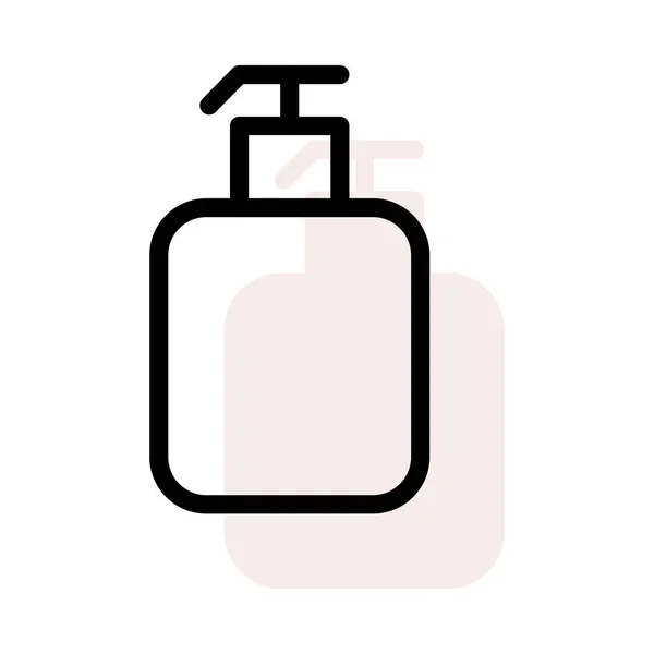 白色背景带米色阴影的瓶洗剂 — 图库矢量图片