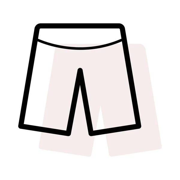 Pantalones Cortos Sobre Fondo Blanco Con Sombra Beige — Archivo Imágenes Vectoriales