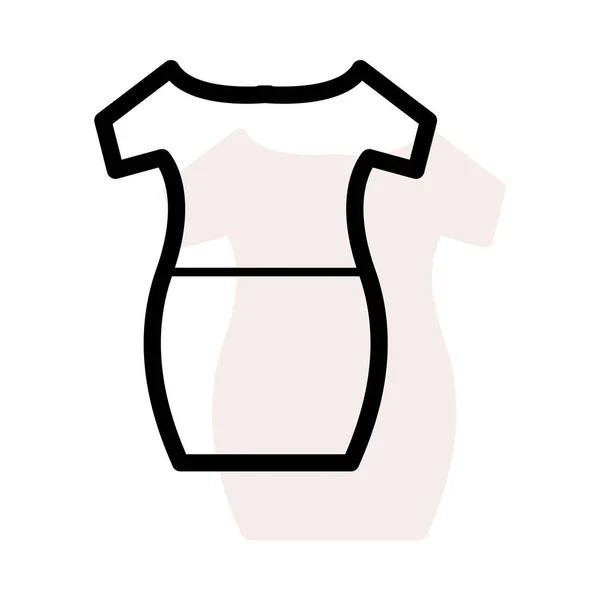 Schlankes Kleid Auf Weißem Hintergrund Mit Beigem Schatten — Stockvektor
