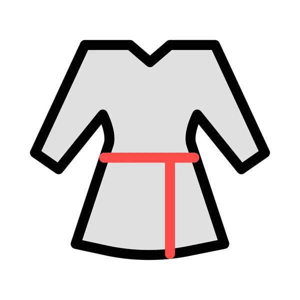 Robe Courte Grise Noire Rouge Isolée Sur Fond Blanc — Image vectorielle