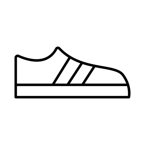 Περίγραμμα Αθλητικό Παπούτσι Απομονωθεί Λευκό Φόντο — Διανυσματικό Αρχείο