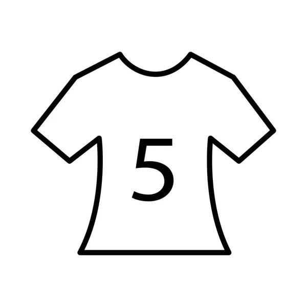 Shirt Outline Avec Numéro Isolé Sur Fond Blanc — Image vectorielle