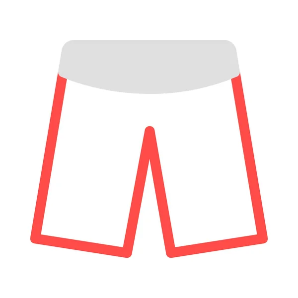 Pantalones Cortos Grises Rojos Aislados Sobre Fondo Blanco — Archivo Imágenes Vectoriales