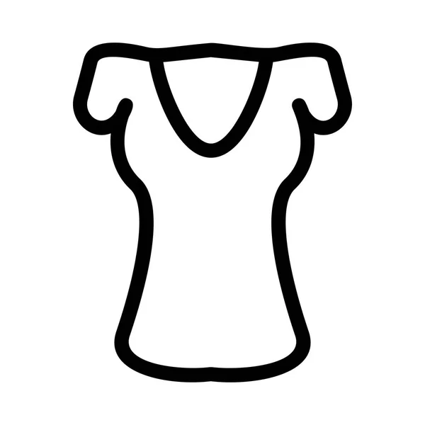 Чорна Контурна Тонка Блузка Ізольована Білому Тлі — стоковий вектор