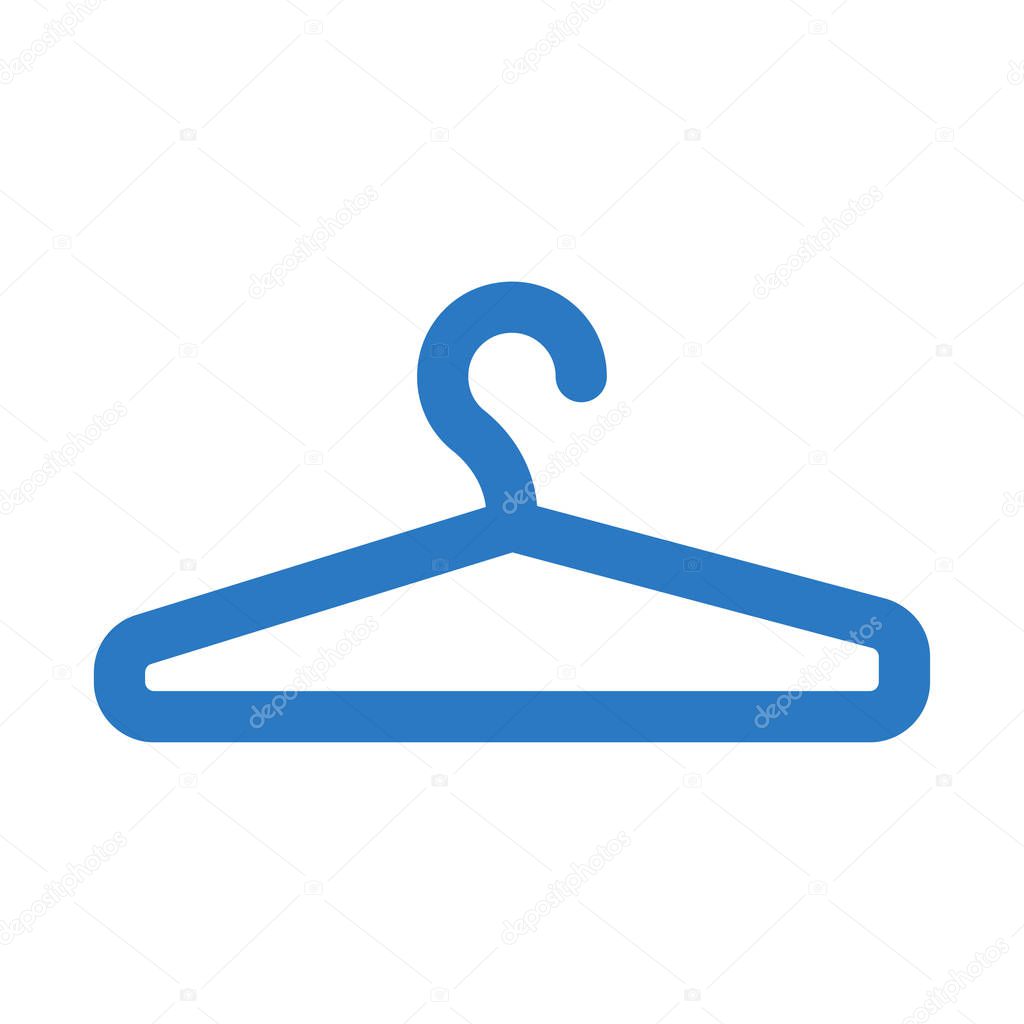 Blue hanger in flat style isolated on white background