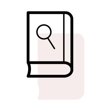 Büyüteç ile beyaz arka plan bej gölge ile kitap