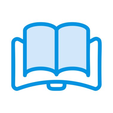 mavi açık kitap üzerinde durmak izole üzerinde beyaz arka plan