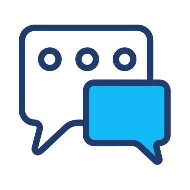 Beyaz ve mavi iletileri beyaz arka plan üzerinde izole noktalı