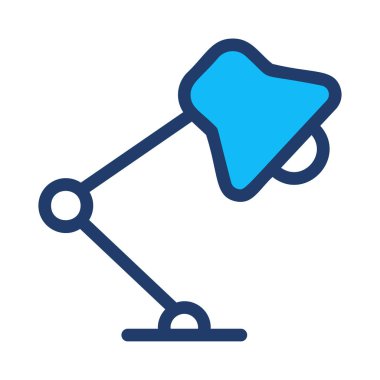 Beyaz arka plan üzerinde izole mavi masa lambası