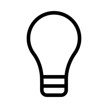 Siyah anahat lamba ampul beyaz arka plan üzerinde izole