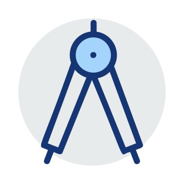 Beyaz arka plan üzerinde izole mavi ve gri renklerde pusula