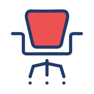 Beyaz arkaplanda kırmızı koltuk izole edildi