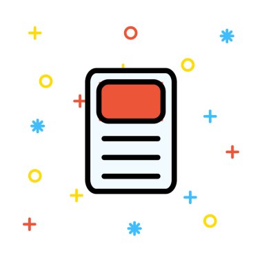 Rengarenk işaretiyle beyaz arka plan üzerinde hesap makinesi