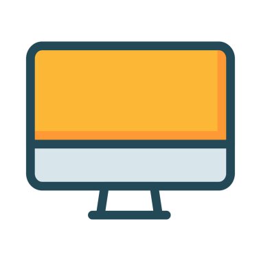 Bilgisayar monitörü ile beyaz arka plan üzerinde izole sarı ve gri perde