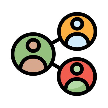 Beyaz arka plan üzerinde izole insanlar simgeleri bağlanma Colourful